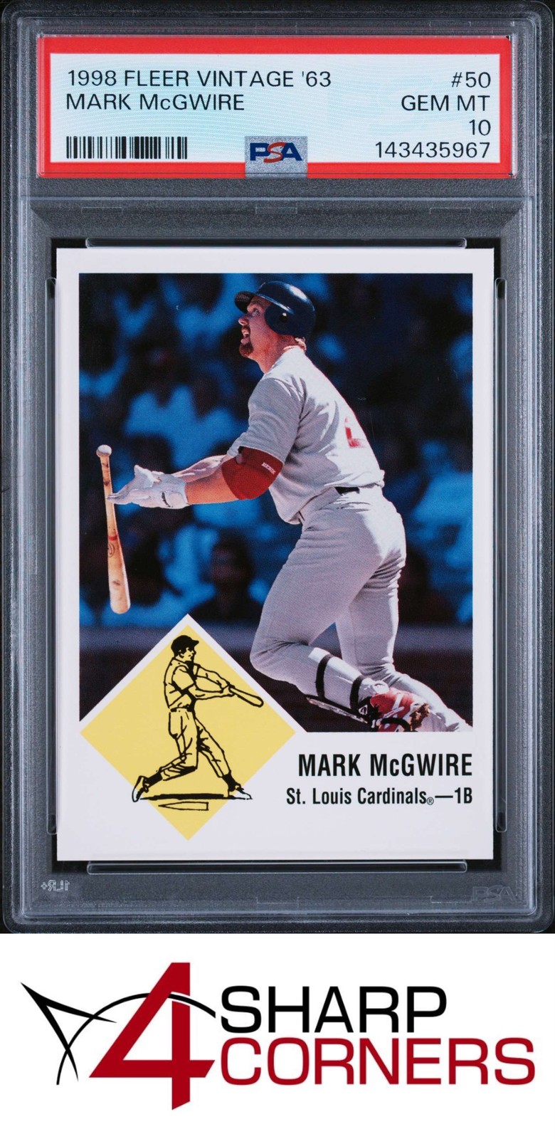 1998 FLEER VINTAGE 63 #50 MARK McGWIRE CARDINALS POP 3 PSA 10