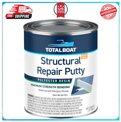 Polyester Structural Repair Putty - Marine Grade Long Strand Fiber Fiberglass...