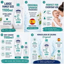 Baby Cologne 1100ml - Nenuco Eau de Cologne - Original Scent for Kids