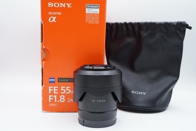 *READ* Sony Zeiss Sonnar T* FE 55mm f/1.8 ZA Lens AF Works Box Hood #298
