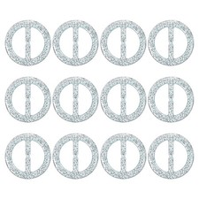 1.2" Scarf Ring Clip, 12Pcs Resin Round T-Shirt Clip Bling Clasp, Lake Blue