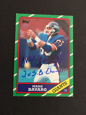 MARK BAVARO 1986 TOPPS #144  AUTOGRAPHED ROOKIE CARD  W/INSCRIPTION JSA. rookie card picture