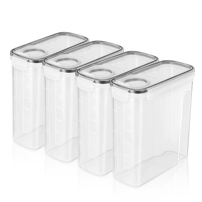 4-Pack Food Storage Dispenser Containers   Airtight, BPA-Free   For Pantry