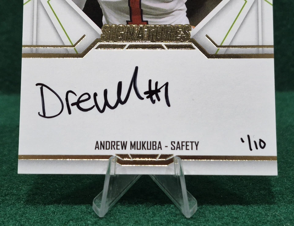 Andrew Mukuba Rookie Gold 1/10 (Jersey # Match) 2024 Sage HIT Next Level #NLS-AM - Image 2 of 4