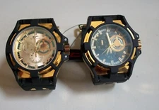 Men's Black Hematite Finish Tecno Sport Silicone Band Fashion Hip Hop Watch