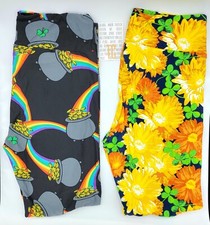 NWT 2 PR LULAROE TC ST. PATRICK'S DAY LEGGINGS: POT OF GOLD  FLORAL SHAMROCK
