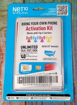 Net10 Wireless Bring Your Own Phone Activation Kit - NEW
