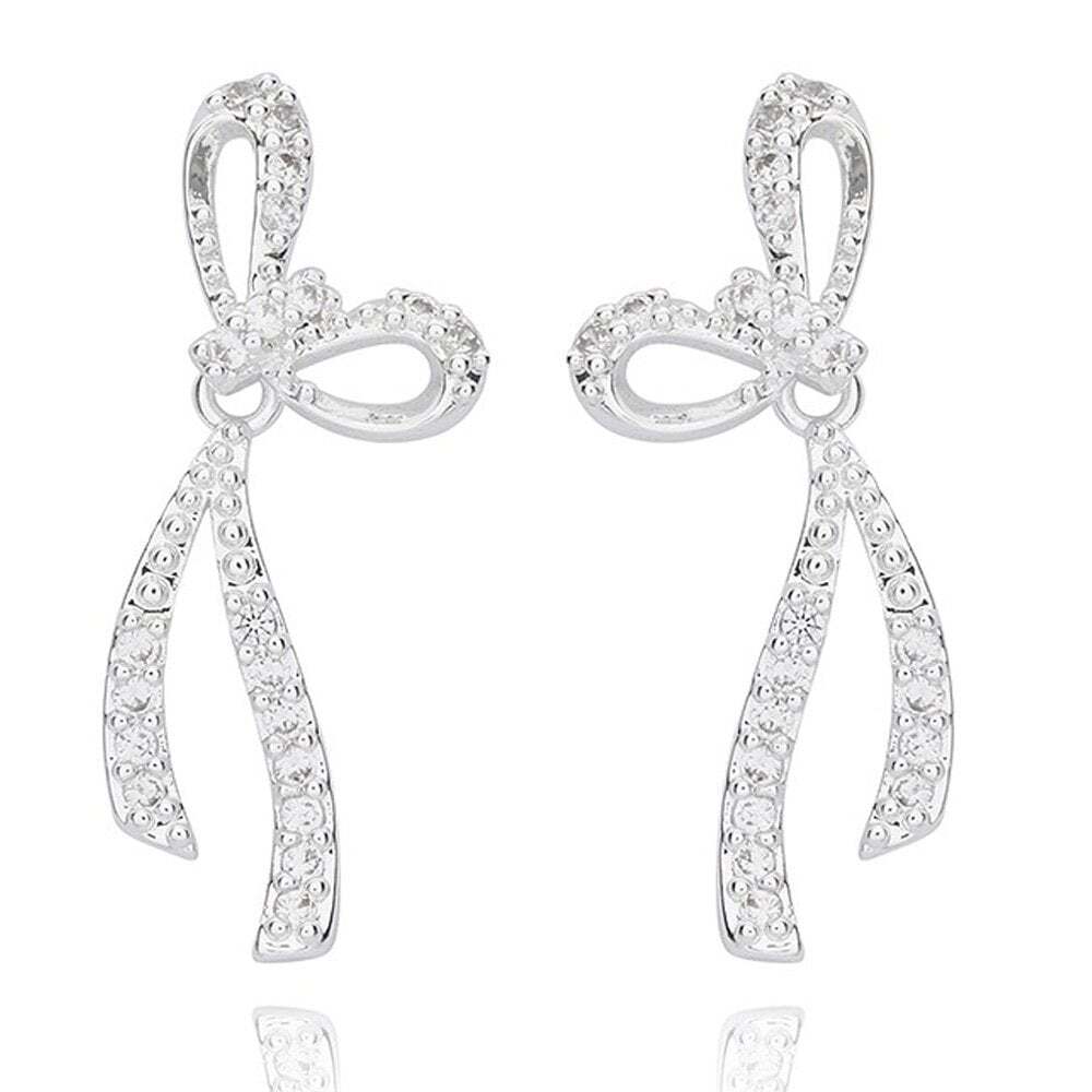 Shudehill Giftware Eternal Glam Bow Silver Plated Earrings 349164