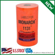 Fluorescent Red Pricing Labels to fit Monarch 1131 Pricers. 8 Rolls with 1 Free