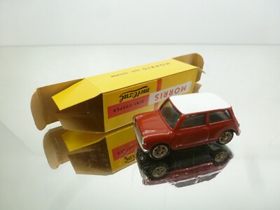 Miniature Metosul 1/43 Morris Mini Cooper Rouge, Très Bon état Avec Boîte