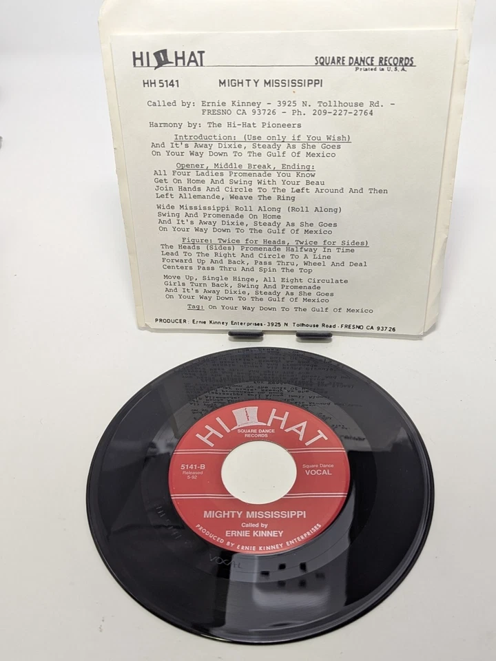 Mighty Mississippi, Hi Hat Square Dance Records; 1992 7", 45 Mint W/ Call Sheet - Image 3 of 3