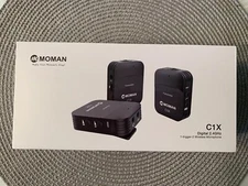 Moman C1X Wireless Lavalier Microphone, 2.4GHz Dual Channel Lapel Mic System