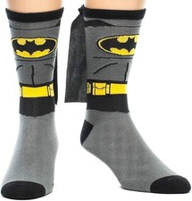 Batman DC Comics Licensed 'Suit Up' Mens Crew Sock with Cape