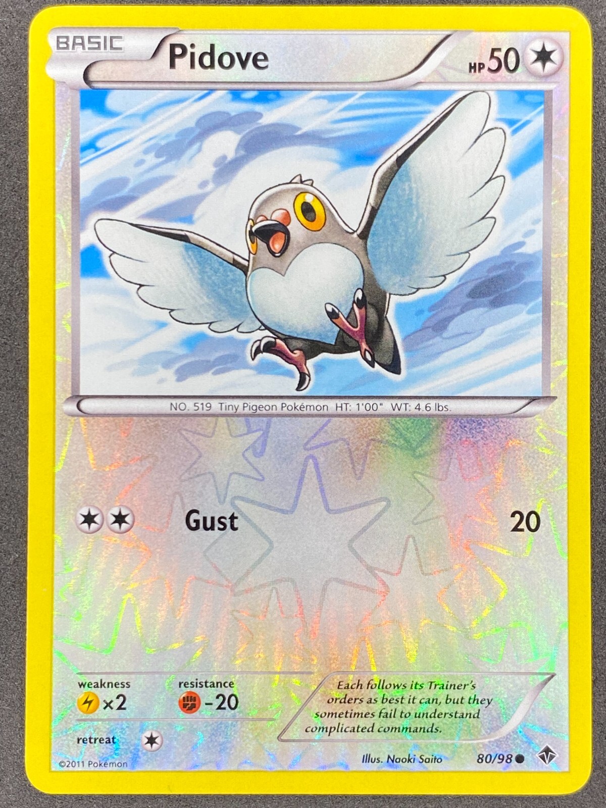 Pokémon Pidove Reverse Holo 80/98 EPO Emerging Powers LP/NM