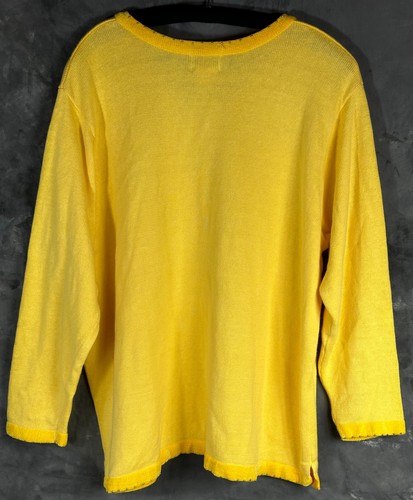 Quacker Factory Yellow V Neck Butterfly Embellished Sweater sz 3X (13926) - Picture 2 of 4