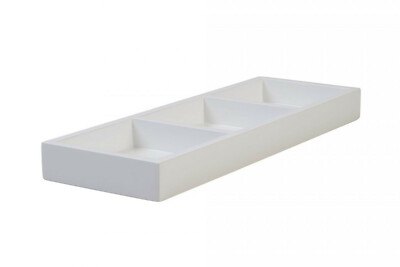 Gift Company: Tablett, Vide-Poche weiß, (38 x 13 x 3,5 cm), 8-fach lackiert, MDF