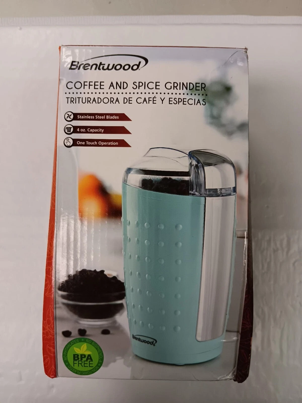 Brentwood Coffee & Spice Grinder 4oz BPA-Free - Blue