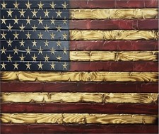 RUSTIC AMERICAN FLAG USA 2 IMAGE COMPUTER MOUSE PAD 9.25 X 7.75 INCHES