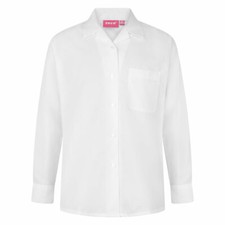 TWIN PACK Zeco Girls School Unifom Revere Collor LONG Sleeve Blouse 28"-46" 