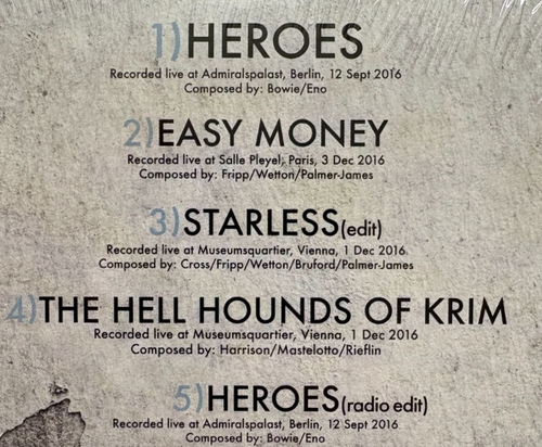 King Crimson Heroes Live In Europe CD EP New Sealed Gatefold Digisleeve - Imagen 3 de 7