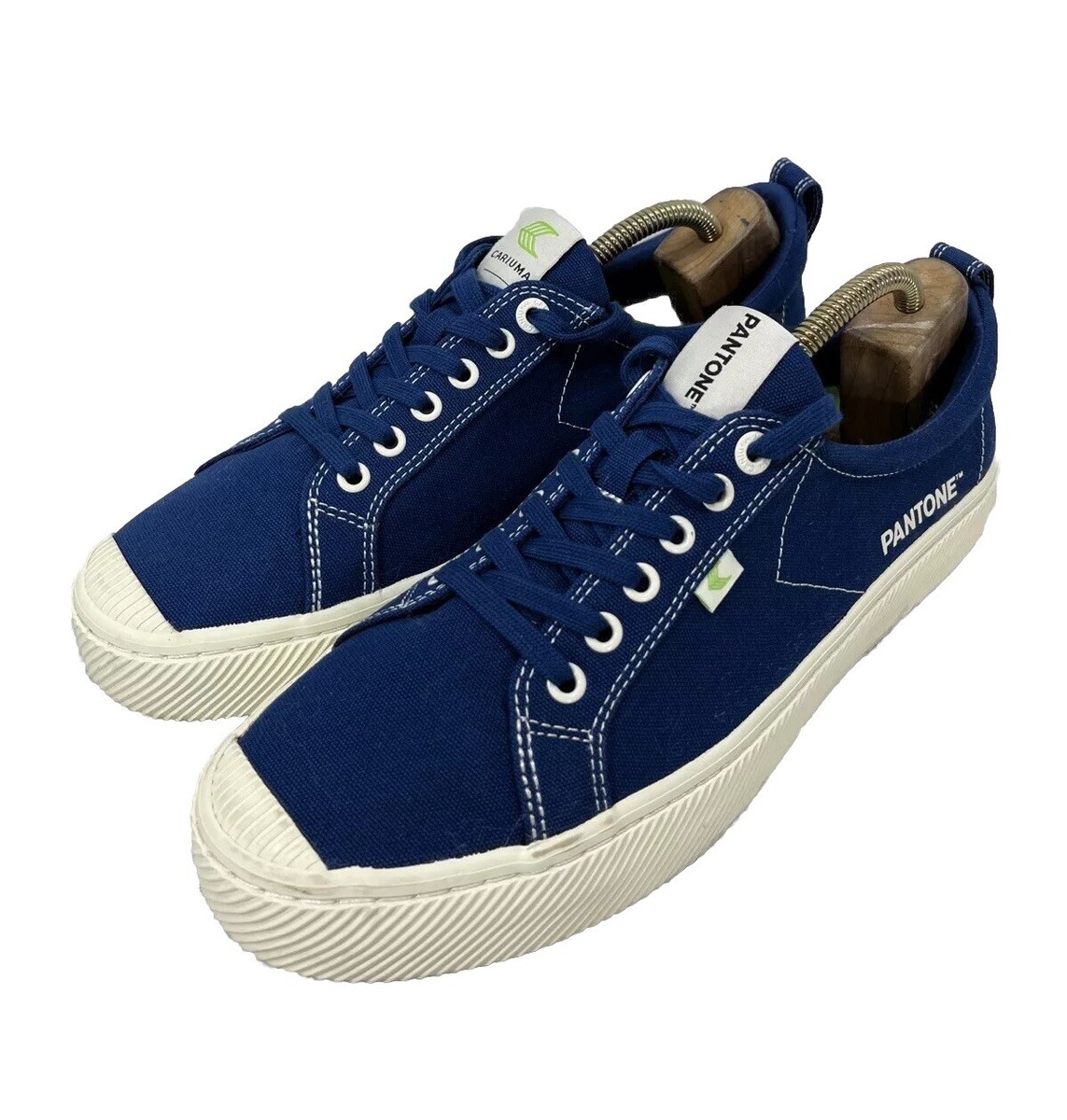 Cariuma Pantone Shoes Mens Blue Canvas Low Top Lace Up Casual