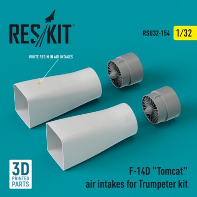 Reskit RSU32-0154 F-14D Tomcat air intakes (Trumpeter) (3D Printed) 1/32