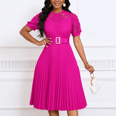 Womens Fashion Lace Dress Pleated Sexy Midi Prom Dress A-Line Flowy Dresses | eBay Womens Fashion Lace Dress Pleated Sexy Midi Prom Dress A-Line Flowy Dresses | eBay