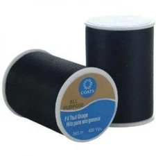 Black Coats & Clark All Purpose Thread 400 Yard Spool - Various Quantity Options