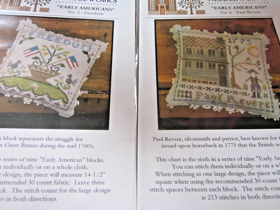 CS-103, Little House Needleworks, Early Americans, patterns only, 9 charts, - Image 3 of 4