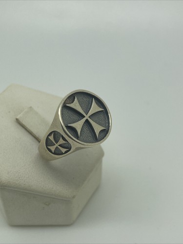Anello Argento 925 TEMPLARI uomo - Foto 2 di 4