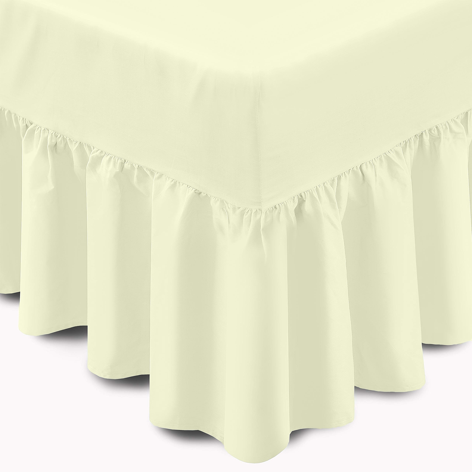 EGYPTIAN COTTON FRILLED VALANCE BED 
