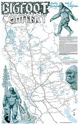#ad BIGFOOT Country Touring Map of Northern California $7.99