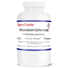 Potassium Carbonate, Reagent , 99% min., 500 grams
