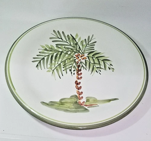 Dinner Plate "Palm Court"  Gibson Designs Hand Painted Discontinued Pattern 4Pc