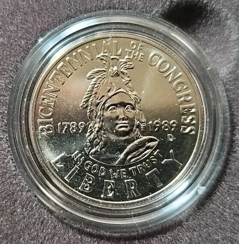 1989-S Congressional Proof Silver Dollar Half 2 Coins US Mint Commemorative OGP - Picture 2 of 3
