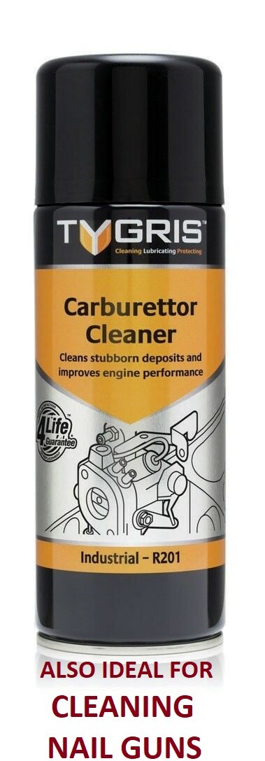 Tygris R201 Carburettor and Nail Gun Cleaner Spray 400ml Aerosol