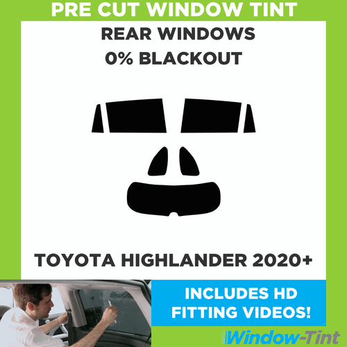 For Toyota Highlander 2020+ Pre Cut Window Tint Rear 0% Blackout Film - Picture 1 of 10