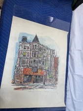 Urban Art Street City Corner View Building Graffiti With Names Art Print Signed