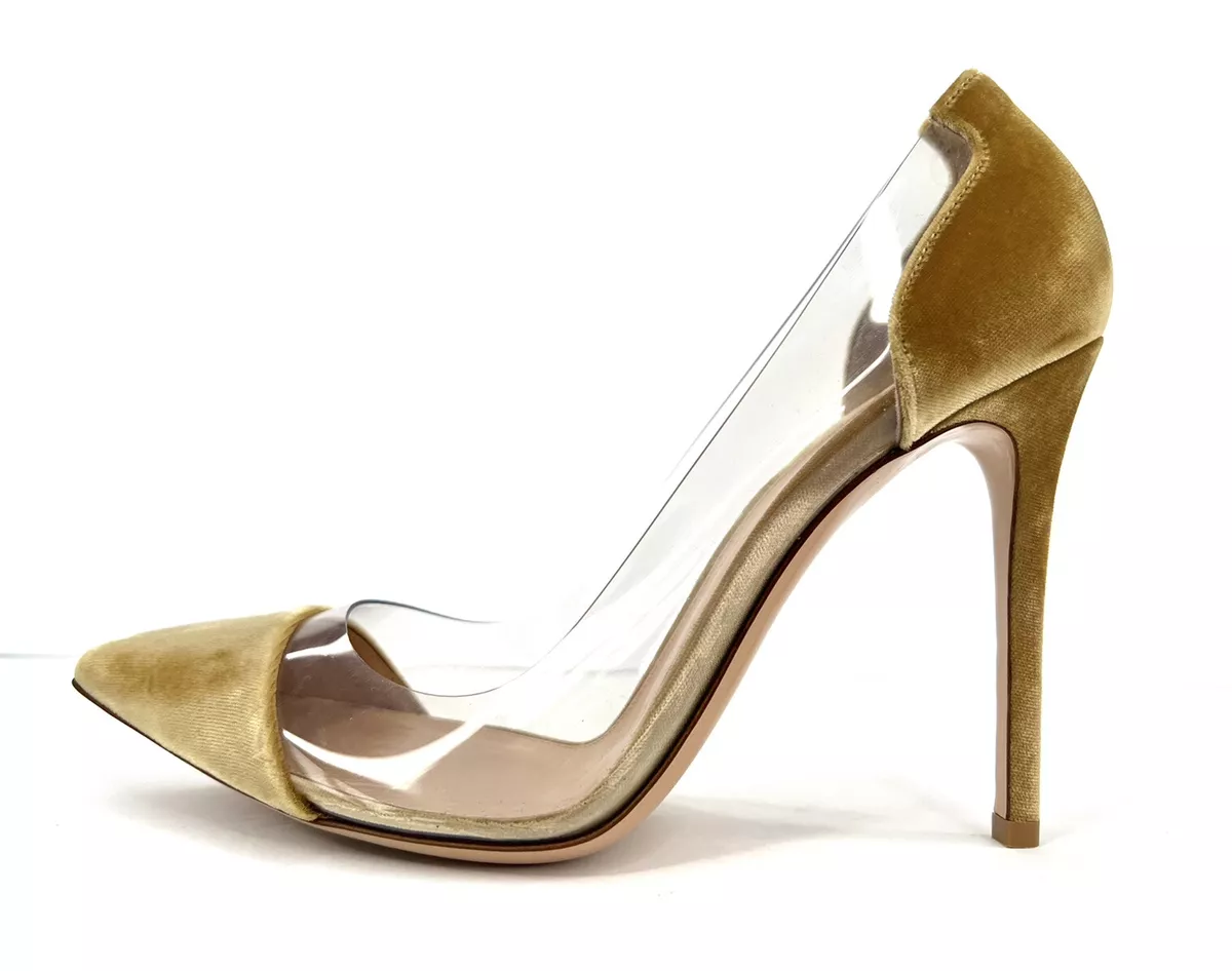 Gianvito rossi gold plexi pumps hotsell