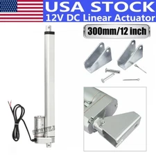 Linear Actuator 12" Stroke DC Motor W/ Mounting Brackets for Auto Lifting System
