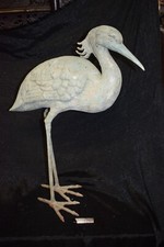 Gro&szlig;er Bronze Reiher, Antikpatina, 70cm