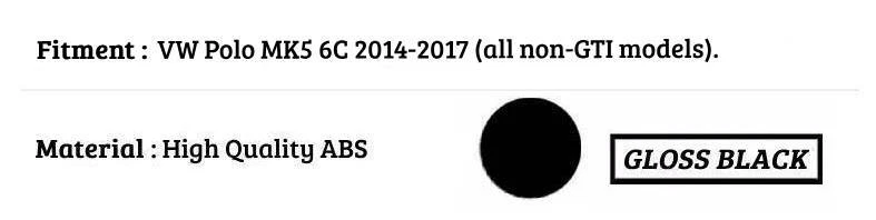 Kit de cuerpo difusor cenefa negro brillo trasero estilo VW Polo MK5 6C GTI 2014-17 - Imagen 3 de 4