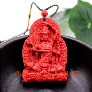 China Natural hand engraving cinnabar fox lucky fashion amulet pendant necklace