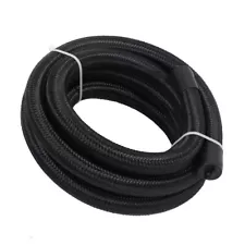 10AN AN10 E85 Hose Braided Fuel Injection Line 10FT Nylon Stainless Steel Black