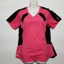 Greys Anatomy By Barco Active Women Sz Med Stretch Pink Scrub Top Style GVST003