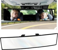 Rear View Mirror, 12 Inch Panoramic Rearview Mirror, Interior Clip-On Wide Angle