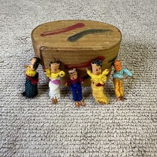 Vintage Worry Trouble Dolls Guatemala Handmade Box Set Of 5