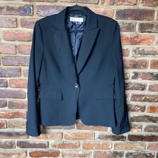 Tahari Arthur S. Levine Black Single One Button Blazer Jacket Women's Size 10