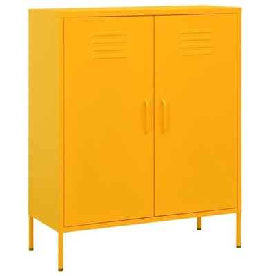Lagerschrank Beistellschrank Aktenschrank Stahl robust Senfgelb 80x35x101,5 cm