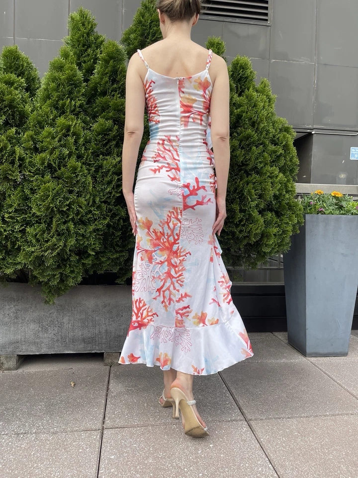 Vestido de Verano Blanco MIDI Talla S Foto 4 de 4